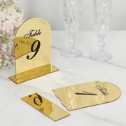 Acrylic Mirror Arch Table Numbers 1-10 - Gold FAV_BOARDTN_ACRY01_5X7_GOLD1