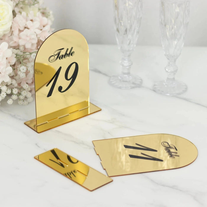Acrylic Mirror Arch Table Numbers 11-20 - Gold FAV_BOARDTN_ACRY01_5X7_GOLD2