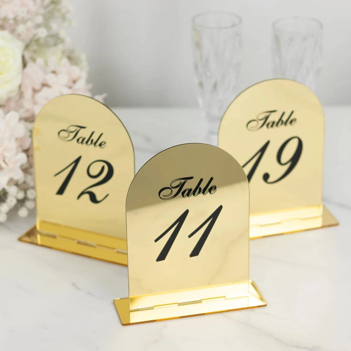 Acrylic Mirror Arch Table Numbers 11-20 - Gold FAV_BOARDTN_ACRY01_5X7_GOLD2