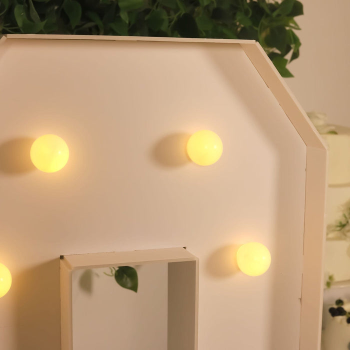 4ft XL LED Marquee Letter Foam Board with 10 Warm White Battery Operated LEDs - White