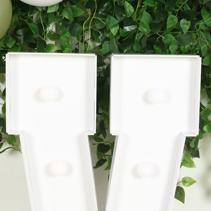 4ft XL LED Marquee Letter Foam Board with 10 Warm White Battery Operated LEDs - White