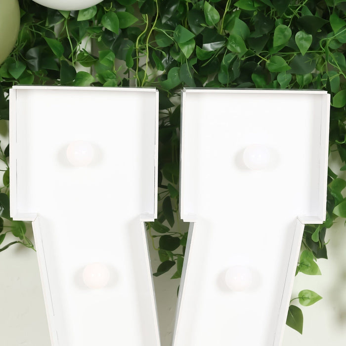 4ft XL LED Marquee Letter Foam Board with 10 Warm White Battery Operated LEDs - White