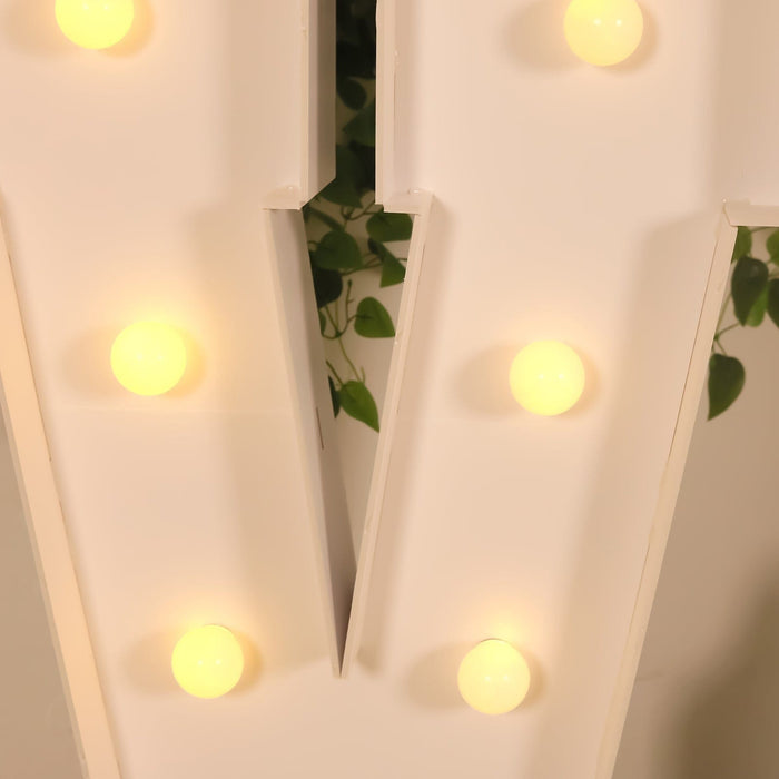 4ft XL LED Marquee Letter Foam Board with 10 Warm White Battery Operated LEDs - White