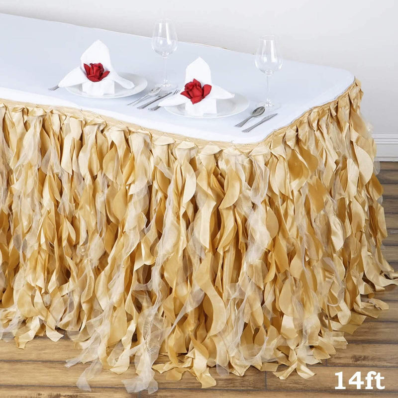 Taffeta Curly Table Skirt