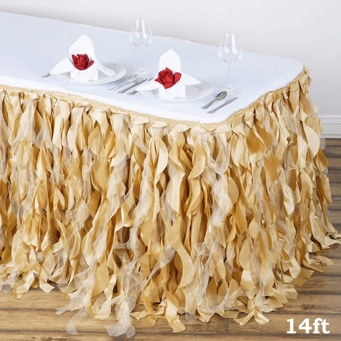 Taffeta Curly Table Skirt