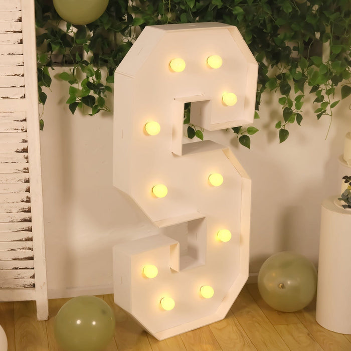 4ft XL LED Marquee Letter Foam Board with 10 Warm White Battery Operated LEDs - White