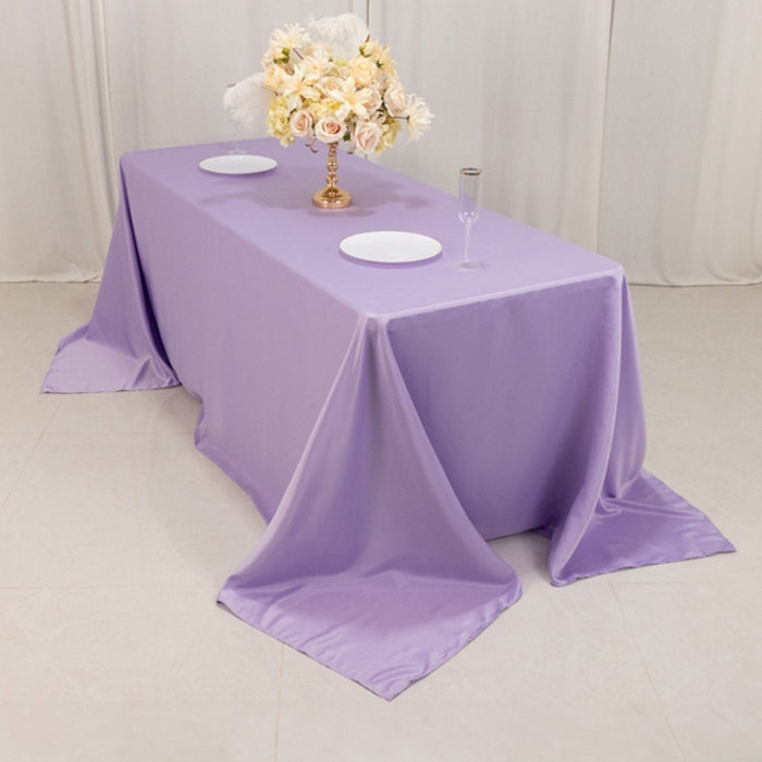 90" x 132" Lamour Satin Rectangular Tablecloth