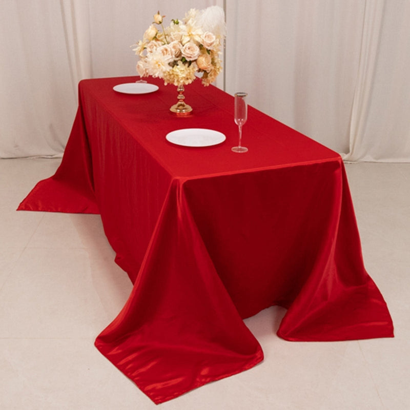 90" x 132" Lamour Satin Rectangular Tablecloth