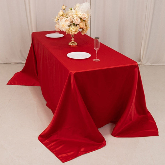 90" x 132" Lamour Satin Rectangular Tablecloth