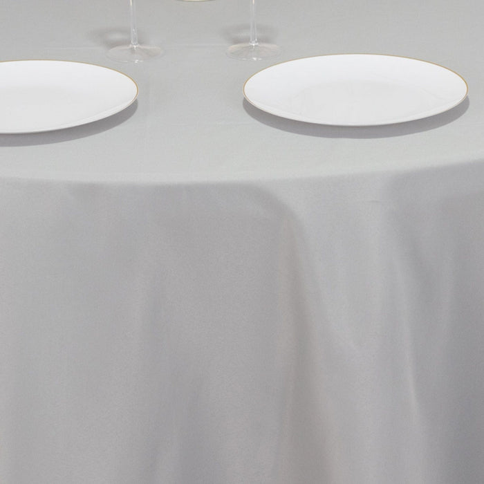 120" Premium Polyester Round Tablecloth Wedding Table Linens
