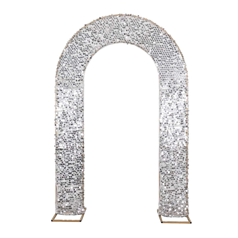 Big Payette Sequin Open Arch Backdrop Cover IRON_STND18_71S_L_SILV