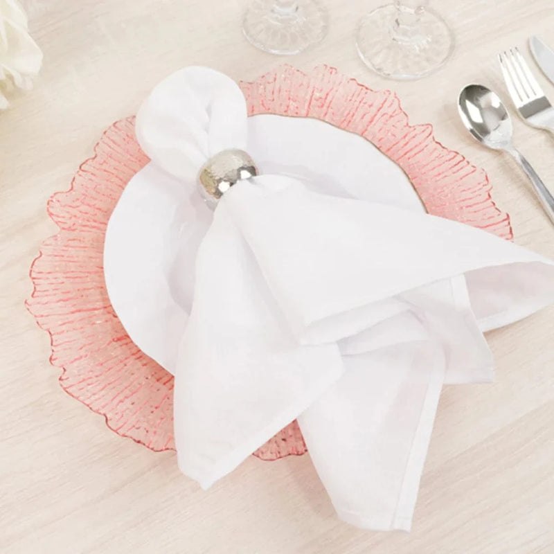 6 pcs 13" Round Textured Charger Plates