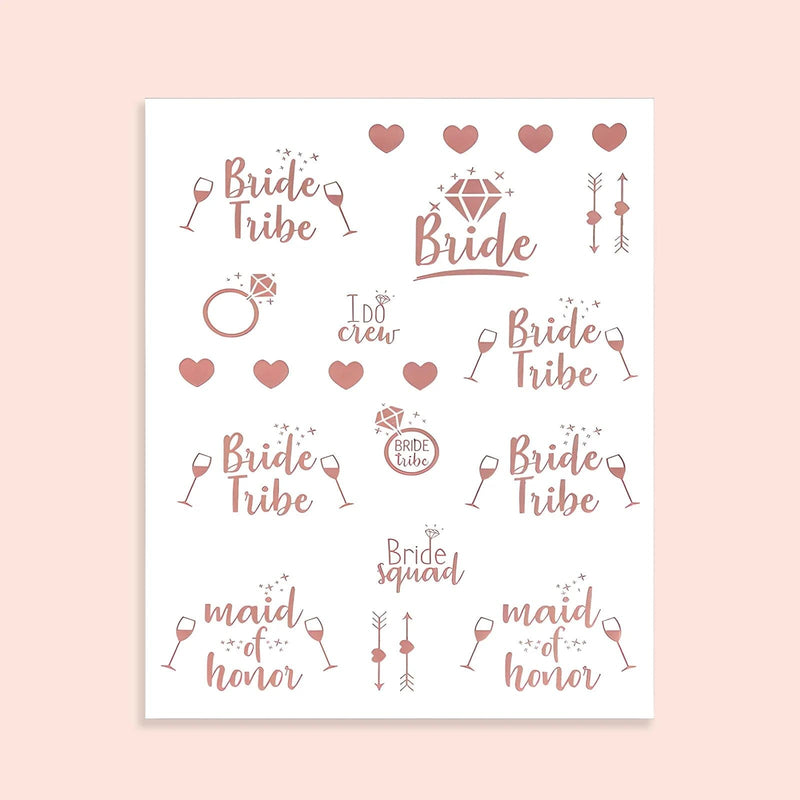 Bridal Shower Decoration Set Bachelorette Party Supplies Kit - White and Rose Gold WED_PRTY_BRIDE_VEIL01_054