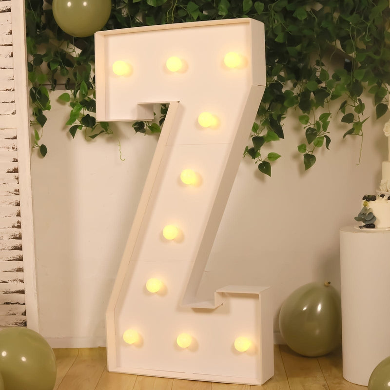 4ft XL LED Marquee Letter Foam Board with 10 Warm White Battery Operated LEDs - White