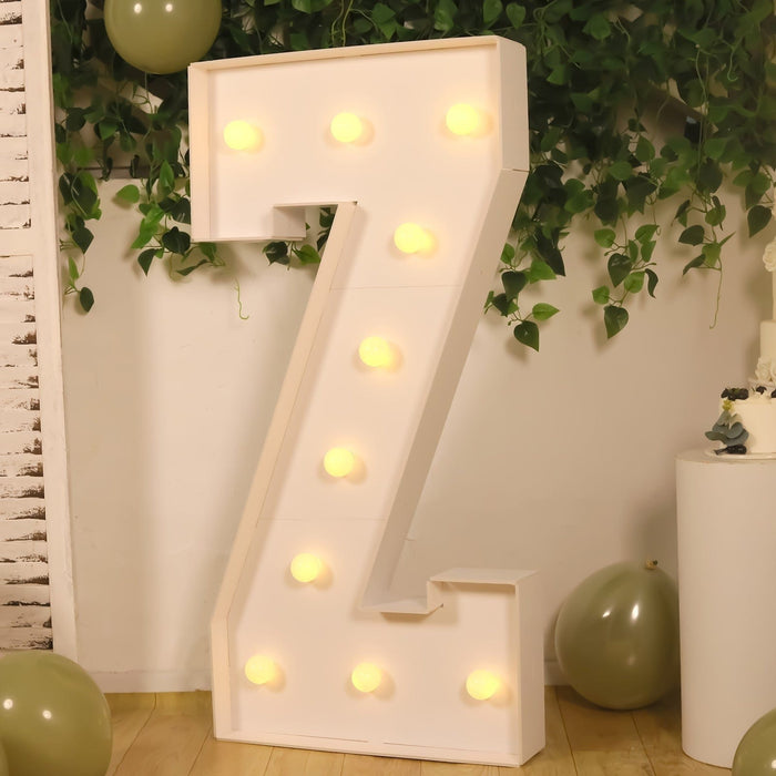 4ft XL LED Marquee Letter Foam Board with 10 Warm White Battery Operated LEDs - White