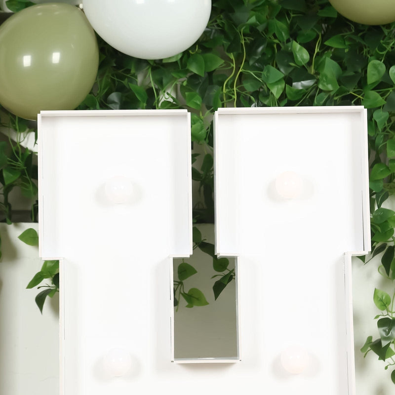 4ft XL LED Marquee Letter Foam Board with 10 Warm White Battery Operated LEDs - White