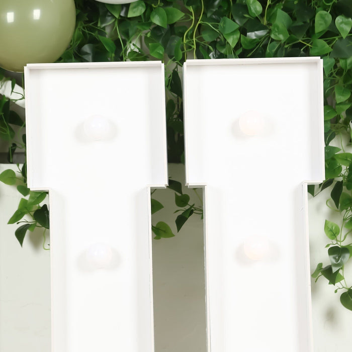 4ft XL LED Marquee Letter Foam Board with 10 Warm White Battery Operated LEDs - White