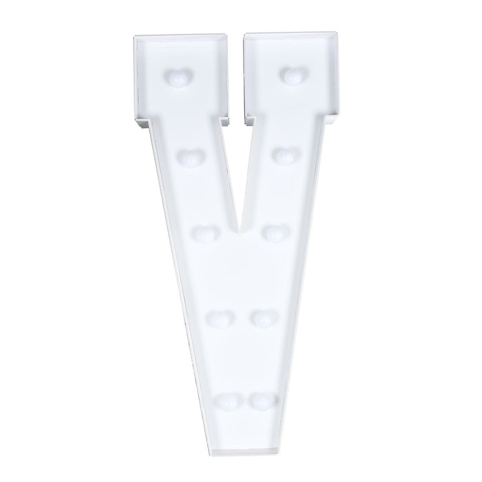 4ft XL LED Marquee Letter Foam Board with 10 Warm White Battery Operated LEDs - White