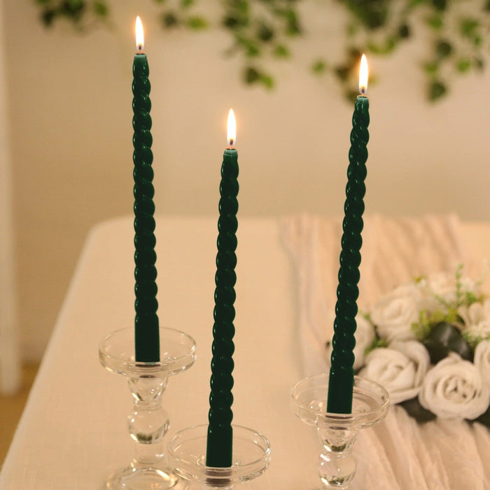 12 Spiral 11" Long Unscented Premium Wax Taper Candles