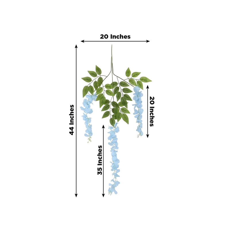 44" tall Silk Wisteria Flowers Hanging Vine Bush