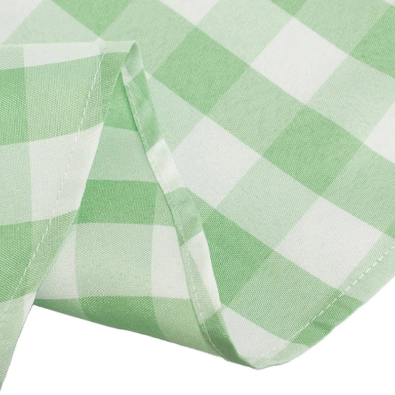 108" Checkered Gingham Polyester Round Tablecloth