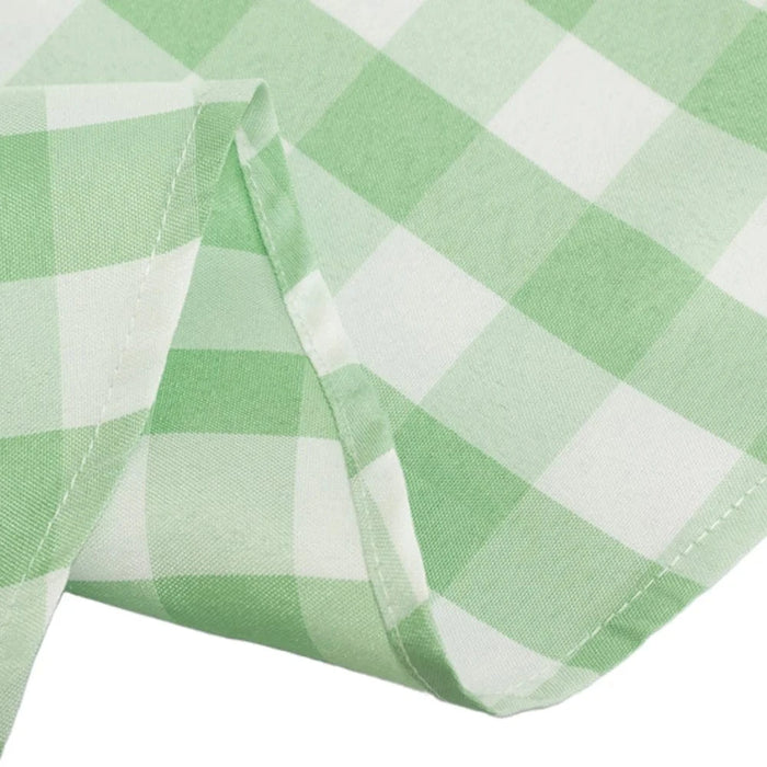 108" Checkered Gingham Polyester Round Tablecloth