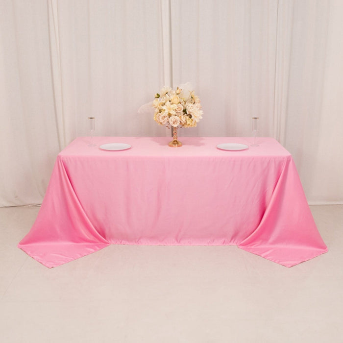 90" x 132" Lamour Satin Rectangular Tablecloth