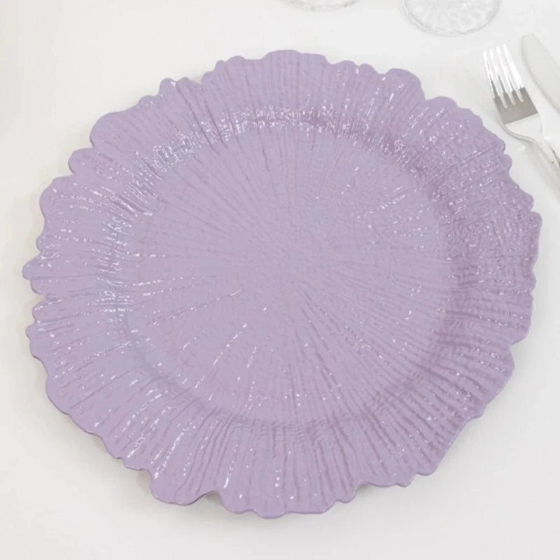 6 pcs 13" Round Textured Charger Plates