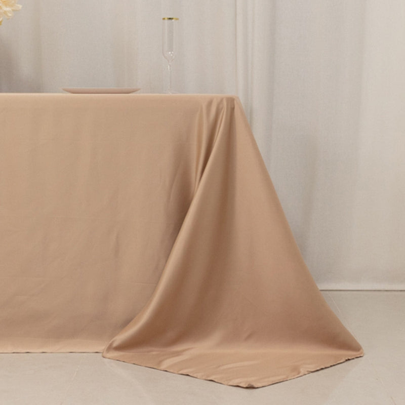 90" x 132" Lamour Satin Rectangular Tablecloth