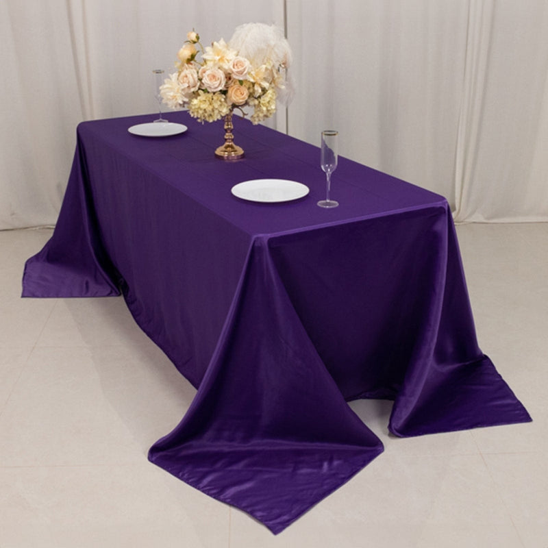 90" x 132" Lamour Satin Rectangular Tablecloth