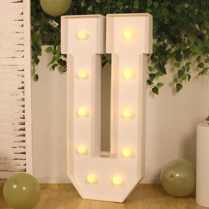 4ft XL LED Marquee Letter Foam Board with 10 Warm White Battery Operated LEDs - White