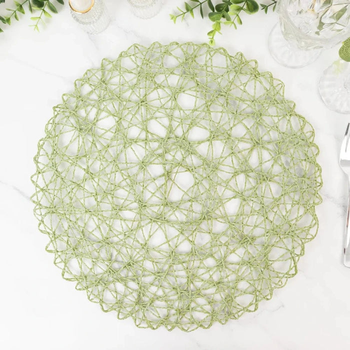6 pcs 15" wide Round Metallic String Placemats