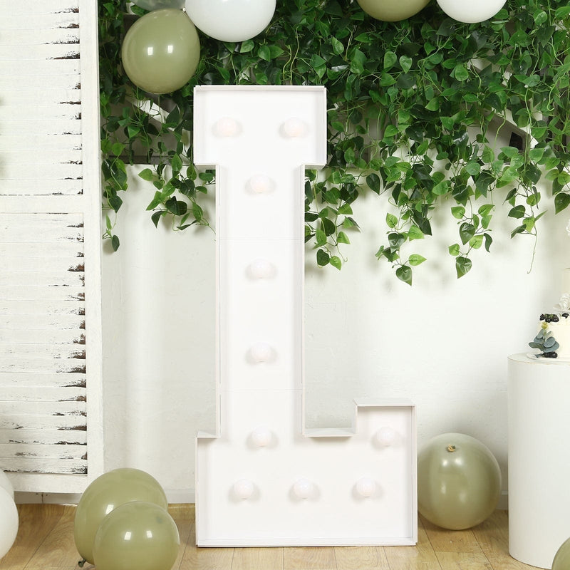 4ft XL LED Marquee Letter Foam Board with 10 Warm White Battery Operated LEDs - White