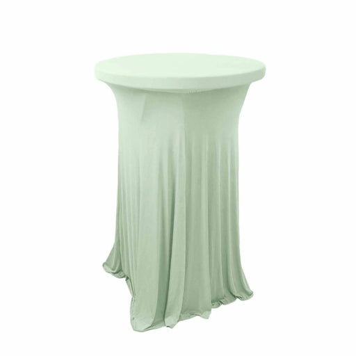 Cocktail Table Cover Natural Wavy Drapes Spandex Tablecloth TAB_COCK_SPX01_SAGE