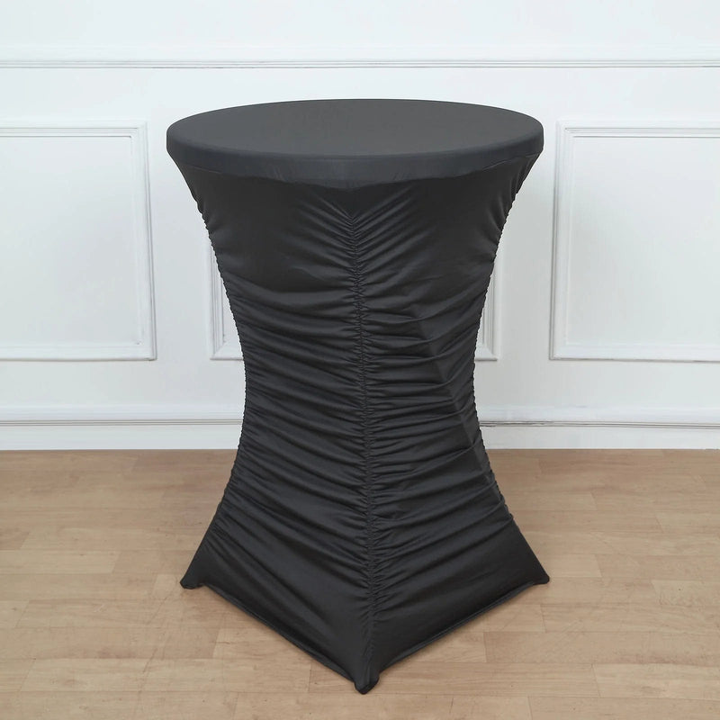 Cocktail Table Cover Ruched Pleated Heavy Duty Spandex Tablecloth