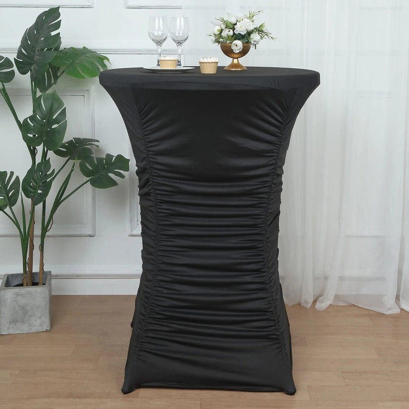Cocktail Table Cover Ruched Pleated Heavy Duty Spandex Tablecloth