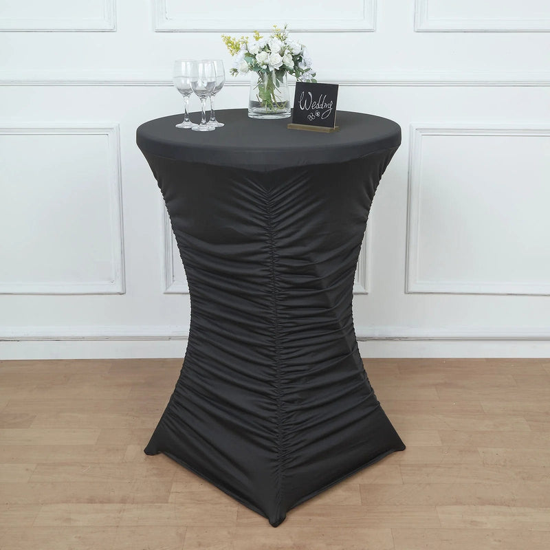 Cocktail Table Cover Ruched Pleated Heavy Duty Spandex Tablecloth