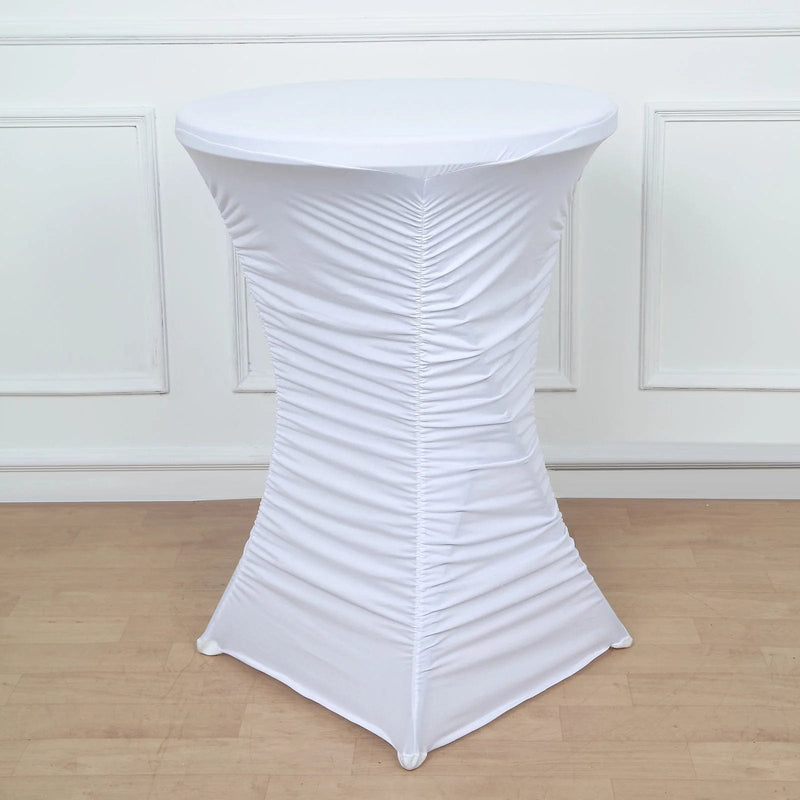 Cocktail Table Cover Ruched Pleated Heavy Duty Spandex Tablecloth
