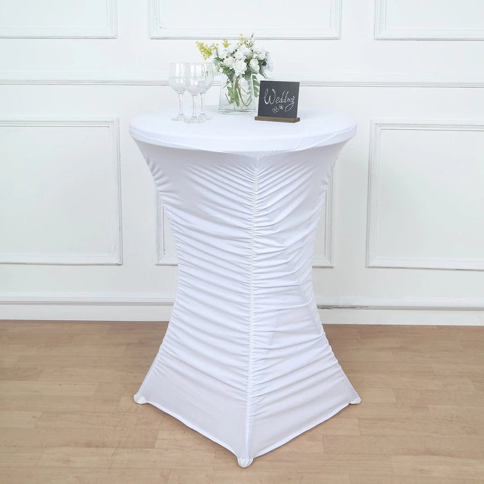 Cocktail Table Cover Ruched Pleated Heavy Duty Spandex Tablecloth