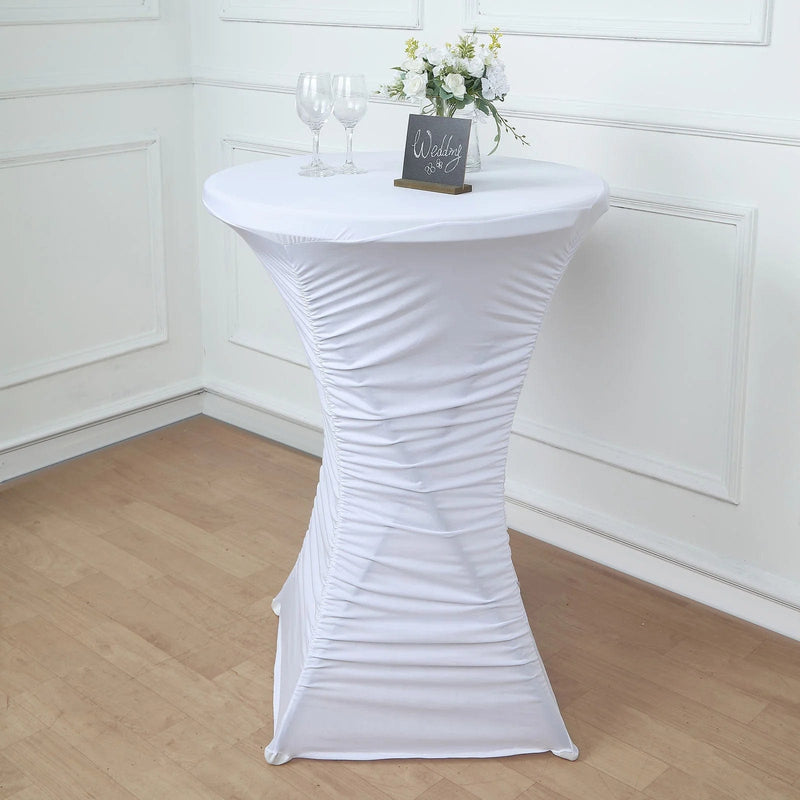 Cocktail Table Cover Ruched Pleated Heavy Duty Spandex Tablecloth