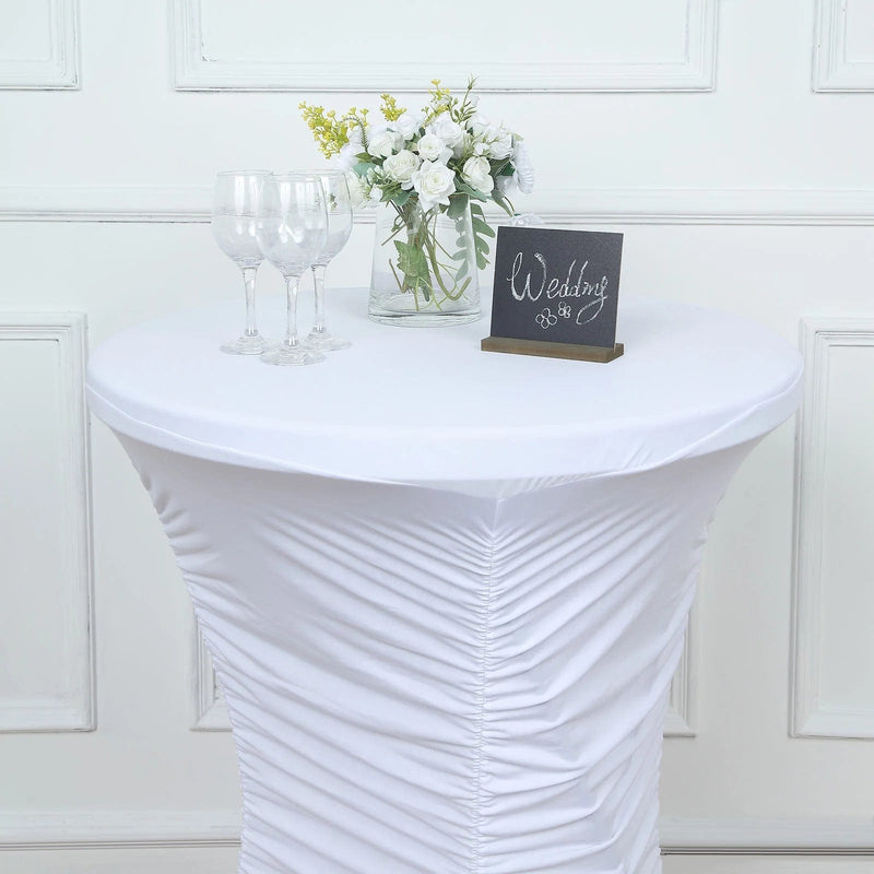 Cocktail Table Cover Ruched Pleated Heavy Duty Spandex Tablecloth