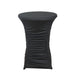 Cocktail Table Cover Ruched Pleated Heavy Duty Spandex Tablecloth TAB_COCK_SPX03_BLK