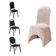 Crushed Velvet Fitted Spandex Banquet Chair Cover