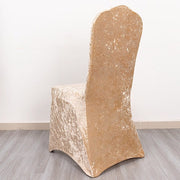 Crushed Velvet Fitted Spandex Banquet Chair Cover