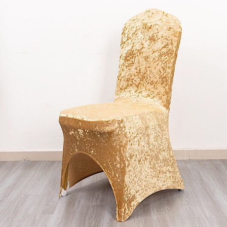Crushed Velvet Fitted Spandex Banquet Chair Cover