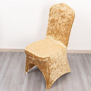 Crushed Velvet Fitted Spandex Banquet Chair Cover