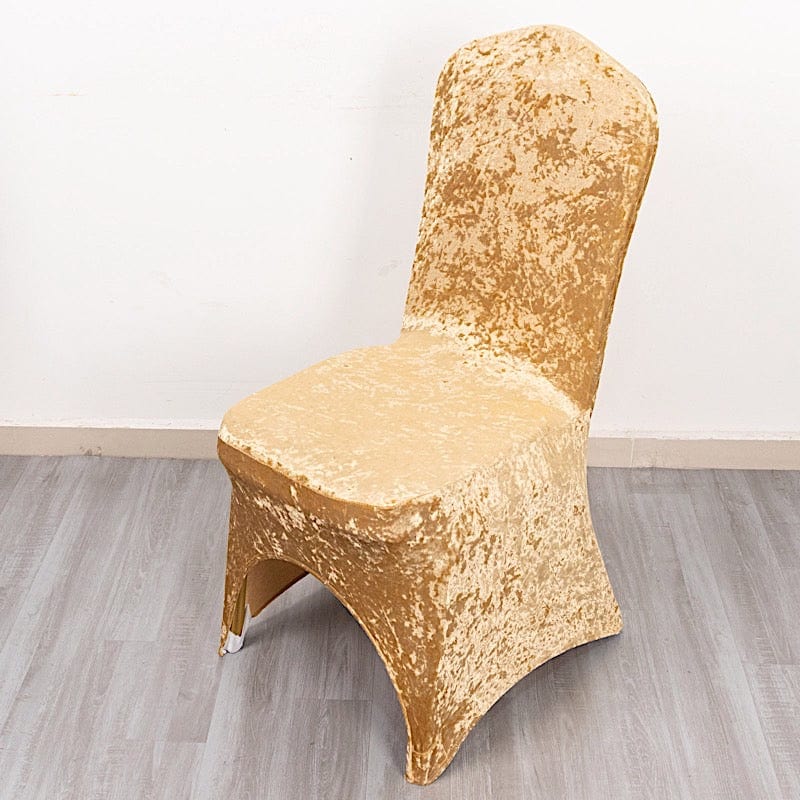 Crushed Velvet Fitted Spandex Banquet Chair Cover