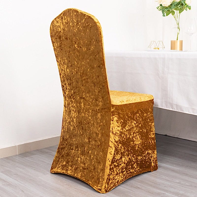 Crushed Velvet Fitted Spandex Banquet Chair Cover