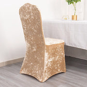 Crushed Velvet Fitted Spandex Banquet Chair Cover