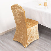 Crushed Velvet Fitted Spandex Banquet Chair Cover